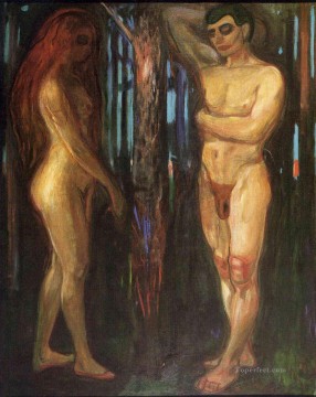 エドヴァルド・ムンク Painting - アダムとイブ 1918 エドヴァルド・ムンク